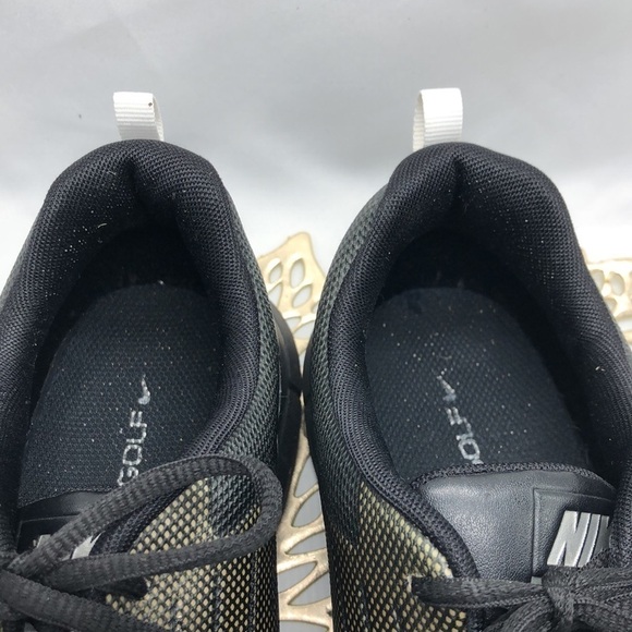 Men’s Nike Golf Shoes Black with Silver Swish Size 9.5 - Picture 4 of 9